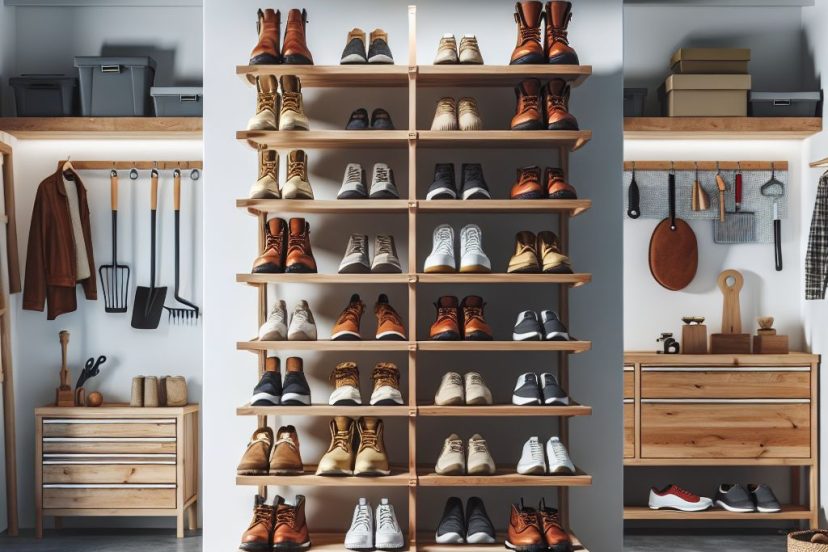 Simple idea for Garage shoe storage