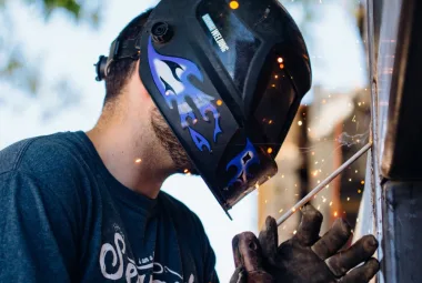 Man making Welding Tables