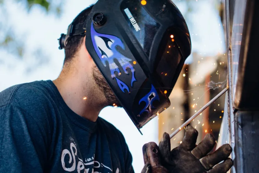 Man making Welding Tables